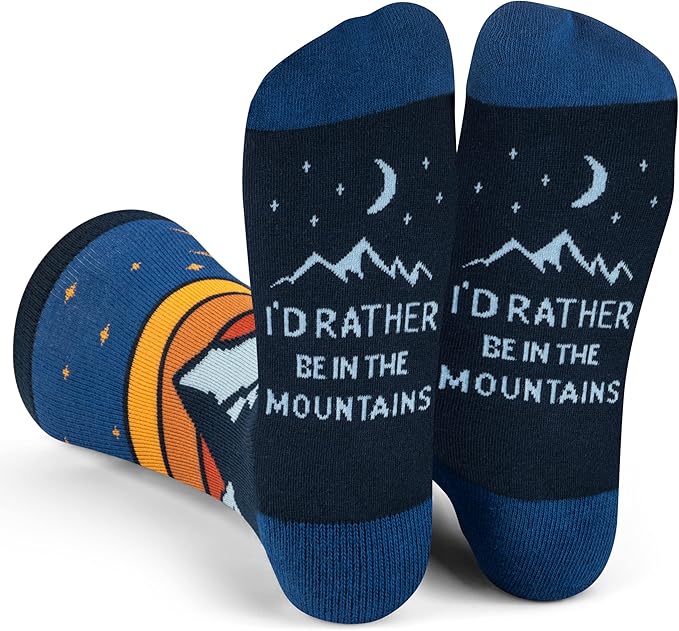 Novelty – 'I'd rather be in the mountains' socks