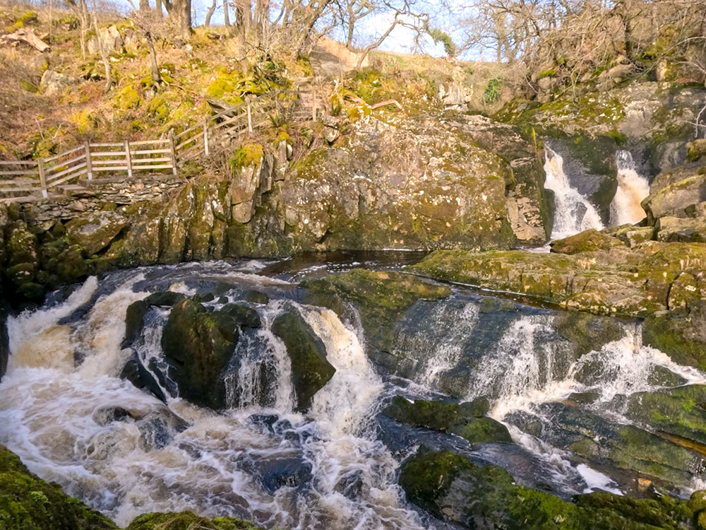 Looking back at Beezley Falls on the Ingleton Waterfalls Trail walk